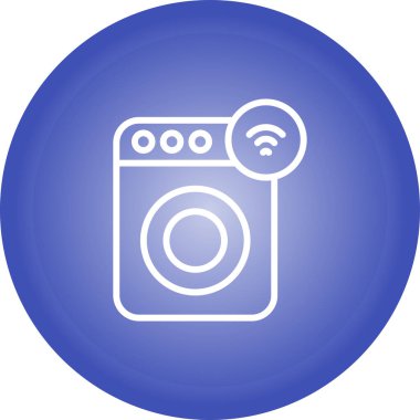 Çamaşır makinesi. Web simgesi basit illüstrasyon