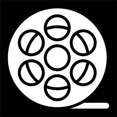 Film makarası web simgesi, basit vektör illüstrasyonu