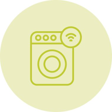 Çamaşır makinesi. Web simgesi basit illüstrasyon