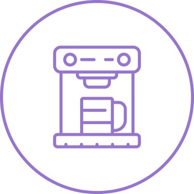 Kahve Makinesi web simgesi, basit vektör illüstrasyonu