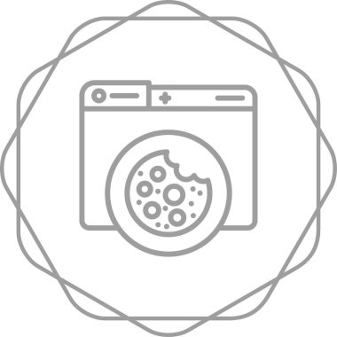 Web sitesi kurabiye simgesi, vektör illüstrasyonu basit tasarım