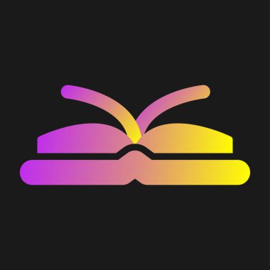 Kitap web simgesi aç, basit illüstrasyon