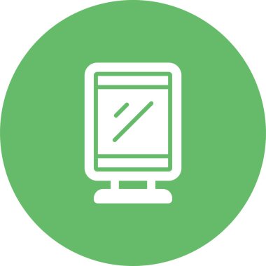 Masaüstü bilgisayar simgesi, vektör illüstrasyonu basit tasarım