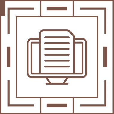 Masaüstü bilgisayar simgesi, vektör illüstrasyonu basit tasarım