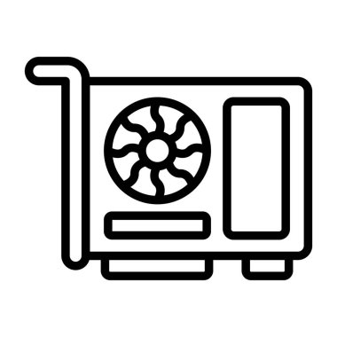 Grafik kart simgesi, vektör illüstrasyonu basit tasarım