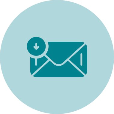 Gelen kutusu web simgesi, basit vektör illüstrasyonu