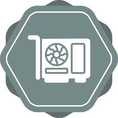 Grafik kart simgesi, vektör illüstrasyonu basit tasarım