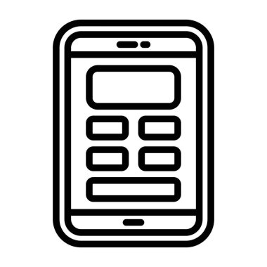 Mobil Tasarım Web simgesi, basit illüstrasyon