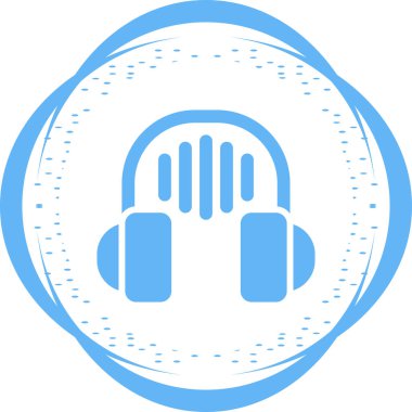 Kulaklıklı müzik simgesi, vektör illüstrasyonu 