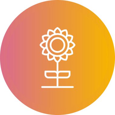 Ayçiçeği. Web simgesi basit tasarım