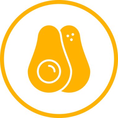 Avokado simgesinin vektör illüstrasyonu 