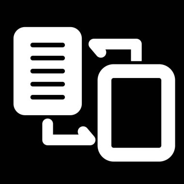 Dosya eşzamanlama simgesi. Veri Göç düğmesi. Veri eşzamanlama işareti 