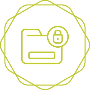  Belge Şifreleme simgesi, vektör illüstrasyonu  