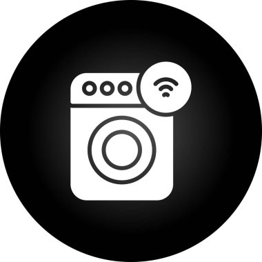 Çamaşır makinesi. Web simgesi basit illüstrasyon