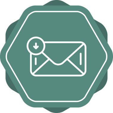 Gelen kutusu web simgesi, basit vektör illüstrasyonu