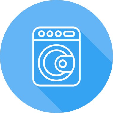 Çamaşır makinesi. Web simgesi basit illüstrasyon