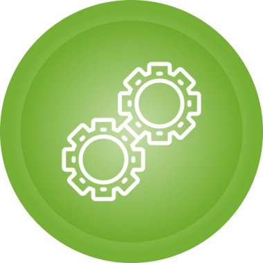 Gears web simgesi, çark sembolü, basit tasarım, vektör illüstrasyonu 