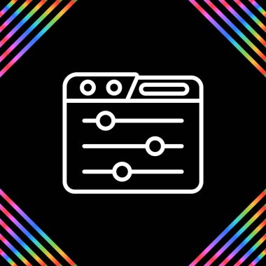 Uygulama Denetim Paneli simgesi, vektör illüstrasyonu basit tasarım