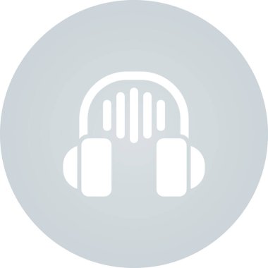 Kulaklıklı müzik simgesi, vektör illüstrasyonu 