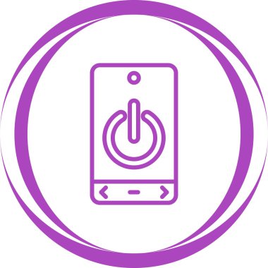 Güç düğmesi vektör illüstrasyonlu akıllı telefon simgesi