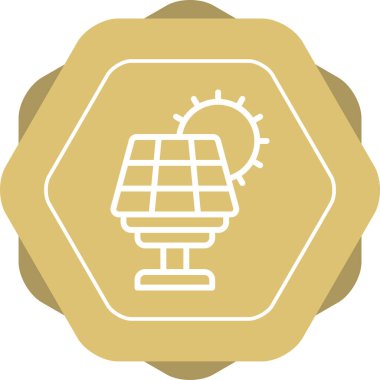 Güneş paneli simgesi, vektör illüstrasyonu basit tasarım