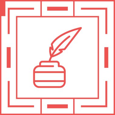 Tüy kalem. Web simgesi basit illüstrasyon