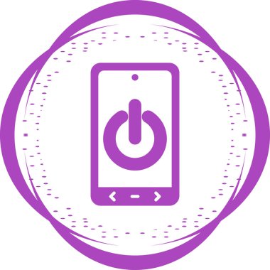 Güç düğmesi vektör illüstrasyonlu akıllı telefon simgesi