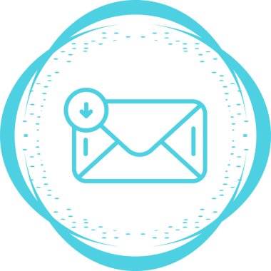 Gelen kutusu web simgesi, basit vektör illüstrasyonu