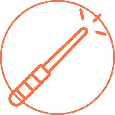 Sihirli değnek simgesi, basit vektör çizimi