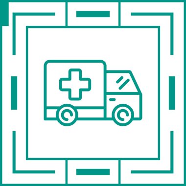 Ambulans. Web simgesi basit illüstrasyon 