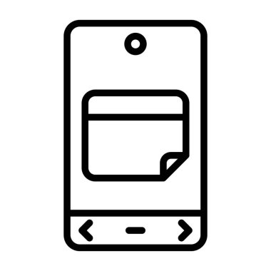 Akıllı telefon simgesindeki not düğmesi beyaz arkaplanda izole edildi 