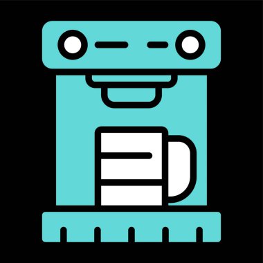 Kahve Makinesi web simgesi, basit vektör illüstrasyonu