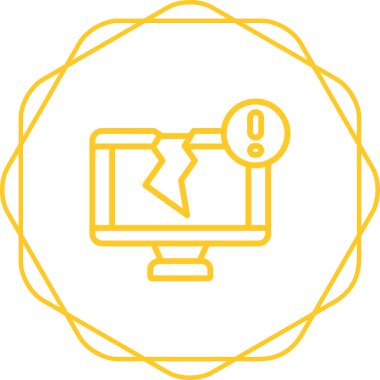 Bozuk Monitör. Web simgesi basit illüstrasyon