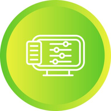 Masaüstü Bilgisayar Web simgesi vektör çizimi