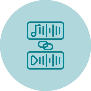 müzik bağlantısı simgesi renk ana hatları vektörü