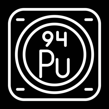 Plütonyum kimyasal element simgesi web illüstrasyonu