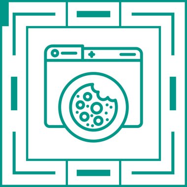 Web sitesi kurabiye simgesi, vektör illüstrasyonu basit tasarım