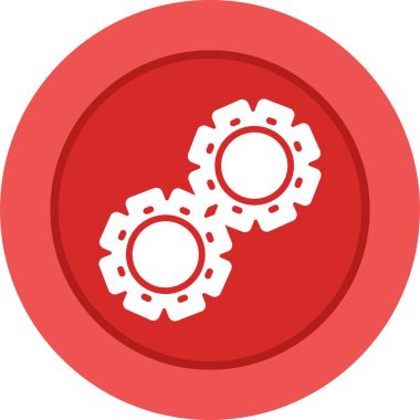 Gears web simgesi, çark sembolü, basit tasarım, vektör illüstrasyonu 
