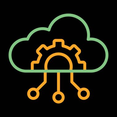 Bulut Yönetimi Simgesi, Vektör İllüstrasyonu 