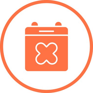  Takvim ve X işareti. Web simgesi vektör illüstrasyonu