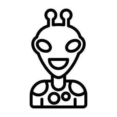 Uzaylı web simgesi, basit vektör illüstrasyonu 