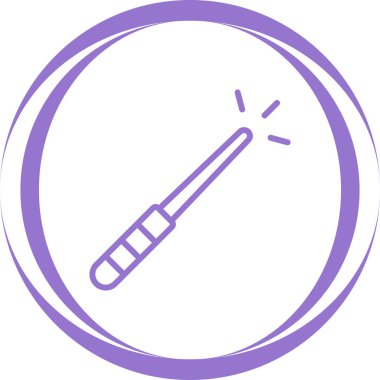 Sihirli değnek simgesi, basit vektör çizimi