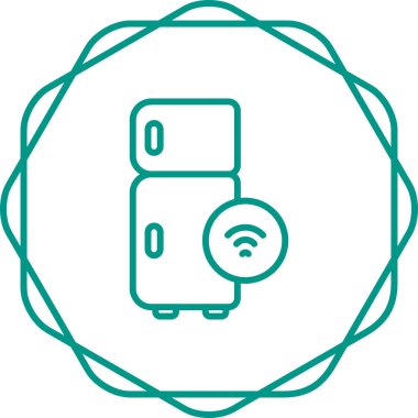 Akıllı Buzdolabı simgesi, vektör illüstrasyonu basit tasarım