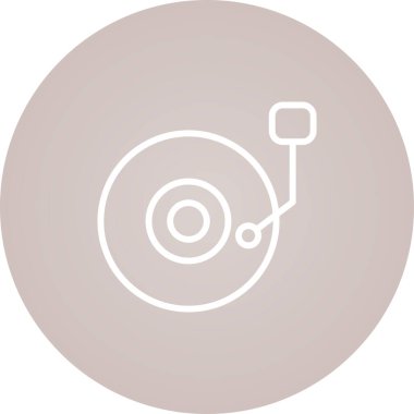 DJ döner tablosu. Web simgesi basit illüstrasyon