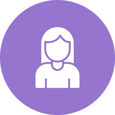 Kadın kullanıcı. Web simgesi basit illüstrasyon