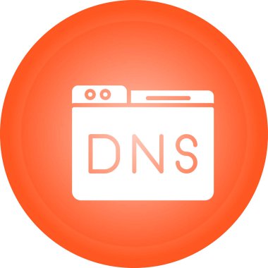 Alan Adı DNS Yönetim simgesi vektör illüstrasyonu 