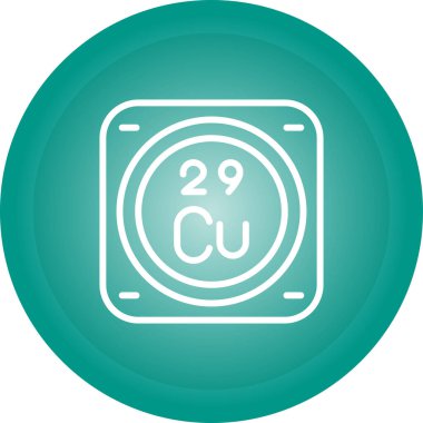 Periyodik tablonun bakır kimyasal elementinin web çizimi