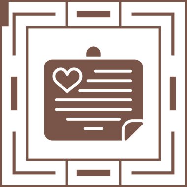  Aşk Notu Web simgesi vektör illüstrasyonu
