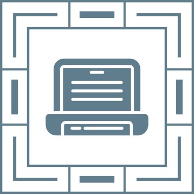 dizüstü bilgisayar simgesi, basit vektör tasarımı 