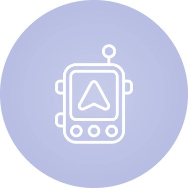 GPS yön bulma simgesi, navigasyon işareti, düğme, vektör illüstrasyonu